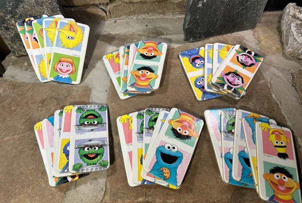 Sesame Street Domino Game 30 pieces no box cardboard Vintage 80’s